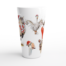 Load image into Gallery viewer, Christmas - White Latte 17oz Ceramic Mug - Art by Caroline Le Bourgeois