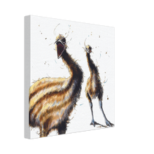 Load image into Gallery viewer, Del and Rodney the Emus. Caroline's art canvas print
