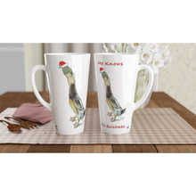 Load image into Gallery viewer, Mo knows it's Quishmas - Art by Caroline Le Bourgeois - White Latte 17oz Ceramic Mug
