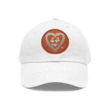 Load image into Gallery viewer, Giggle and Cuthbert LOVE - Art by Caroline Le Bourgeois - Cap Hat with Leather Patch (Round)
