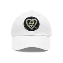 Load image into Gallery viewer, Giggle and Cuthbert LOVE - Art by Caroline Le Bourgeois - Cap Hat with Leather Patch (Round)
