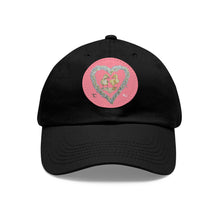 Load image into Gallery viewer, Giggle and Cuthbert LOVE - Art by Caroline Le Bourgeois - Cap Hat with Leather Patch (Round)
