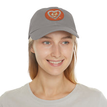 Load image into Gallery viewer, Giggle and Cuthbert LOVE - Art by Caroline Le Bourgeois - Cap Hat with Leather Patch (Round)
