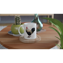 Load image into Gallery viewer, Ken the Rooster White 11oz Ceramic Mug
