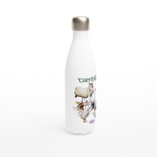 Load image into Gallery viewer, Farm Rush Hour composition - Art by Caroline Le Bourgeois -  White 17oz Stainless Steel Water Bottle
