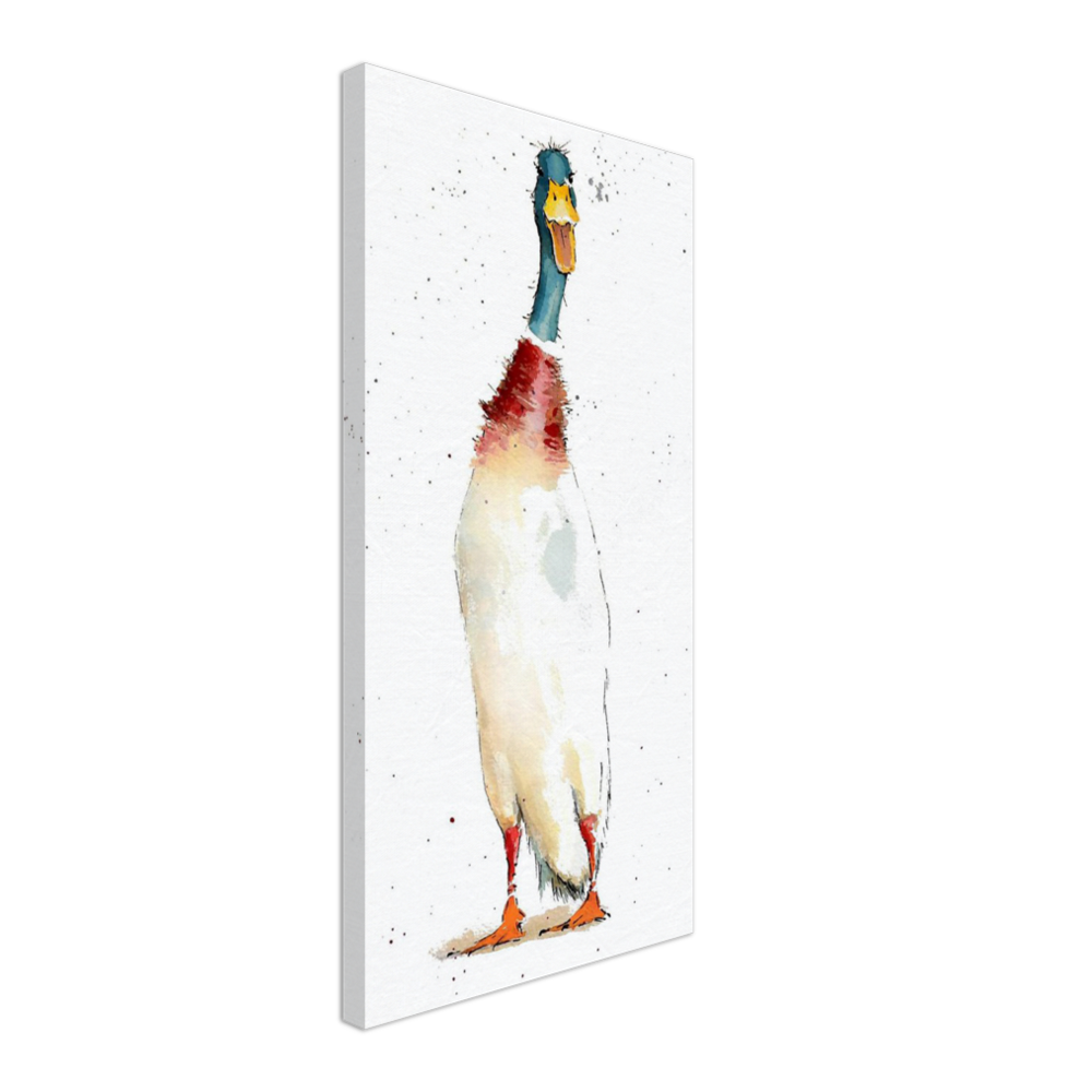 Happy runner duck. Caroline's art canvas print.