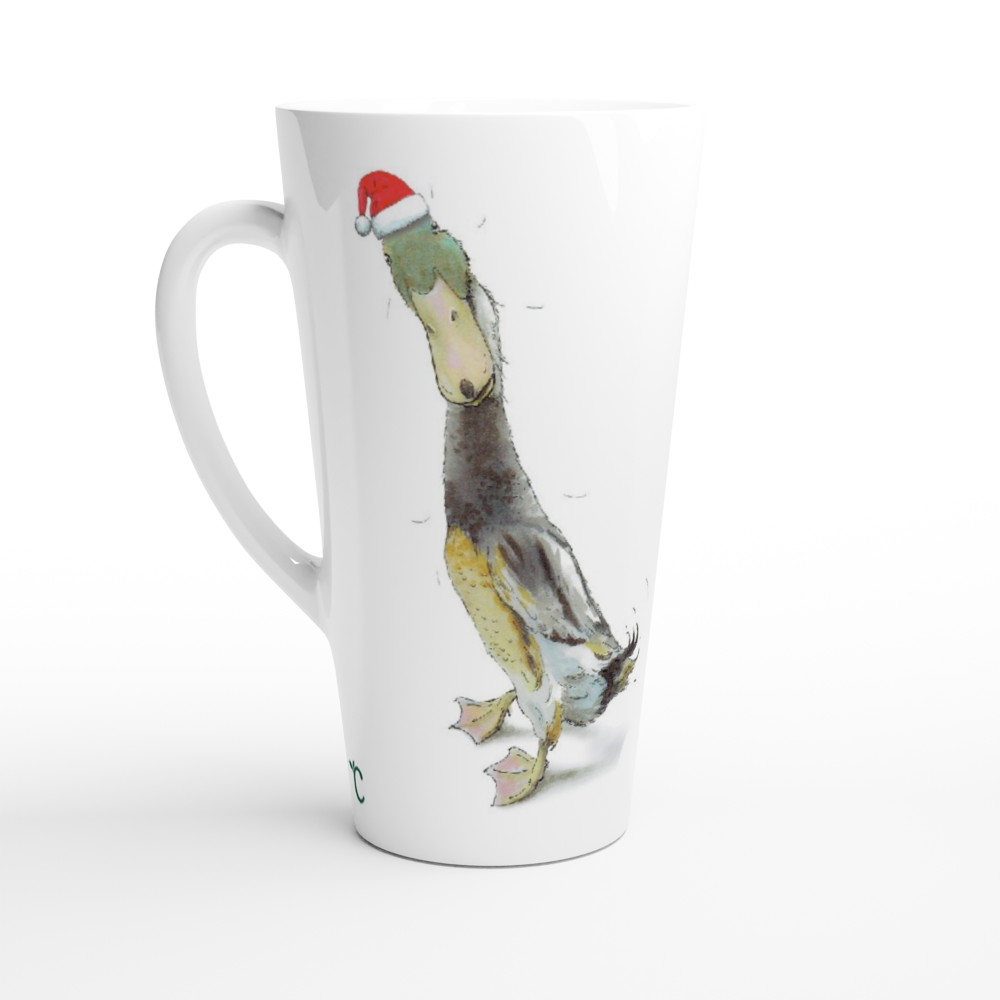 Mo knows it's Quishmas - Art by Caroline Le Bourgeois - White Latte 17oz Ceramic Mug