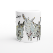 Load image into Gallery viewer, WE GOT DONKEYS - White 11oz Ceramic Mug - (Art by Caroline)
