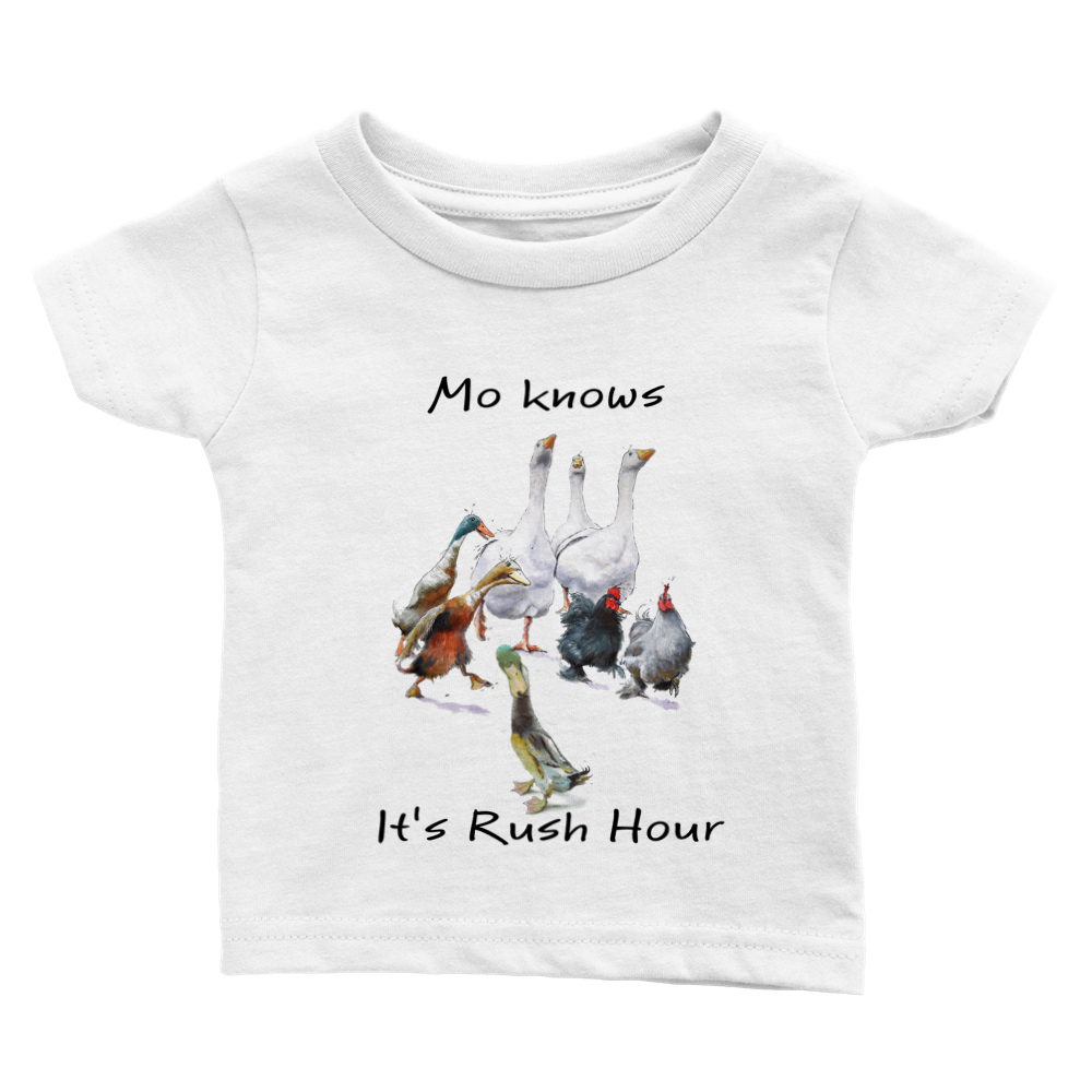 Mo knows it's Rush Hour - Art by Caroline Le Bourgeois - Classic Baby Crewneck T-shirt