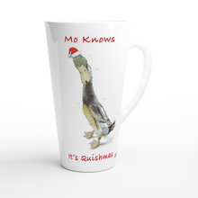 Load image into Gallery viewer, Mo knows it&#39;s Quishmas - Art by Caroline Le Bourgeois - White Latte 17oz Ceramic Mug
