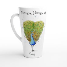 Load image into Gallery viewer, I love you, I love you more from Duran - Art by Caroline Le Bourgeois - White Latte 17oz Ceramic Mug
